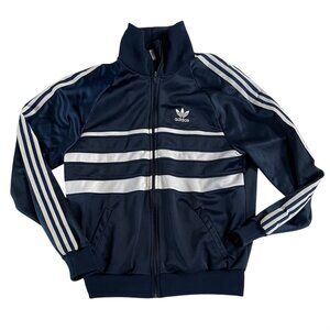80s Adidas Track Suit Jacket - Old School Run DMC - Medium - Navy - Made In USA